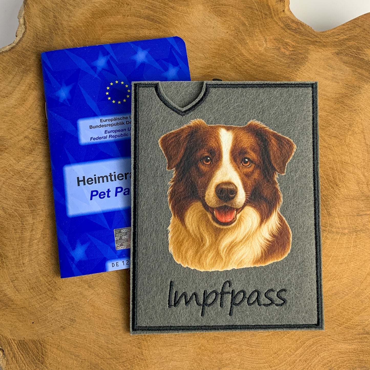 Border Collie Impfpasshülle - mehrere Motive, personalisierbar