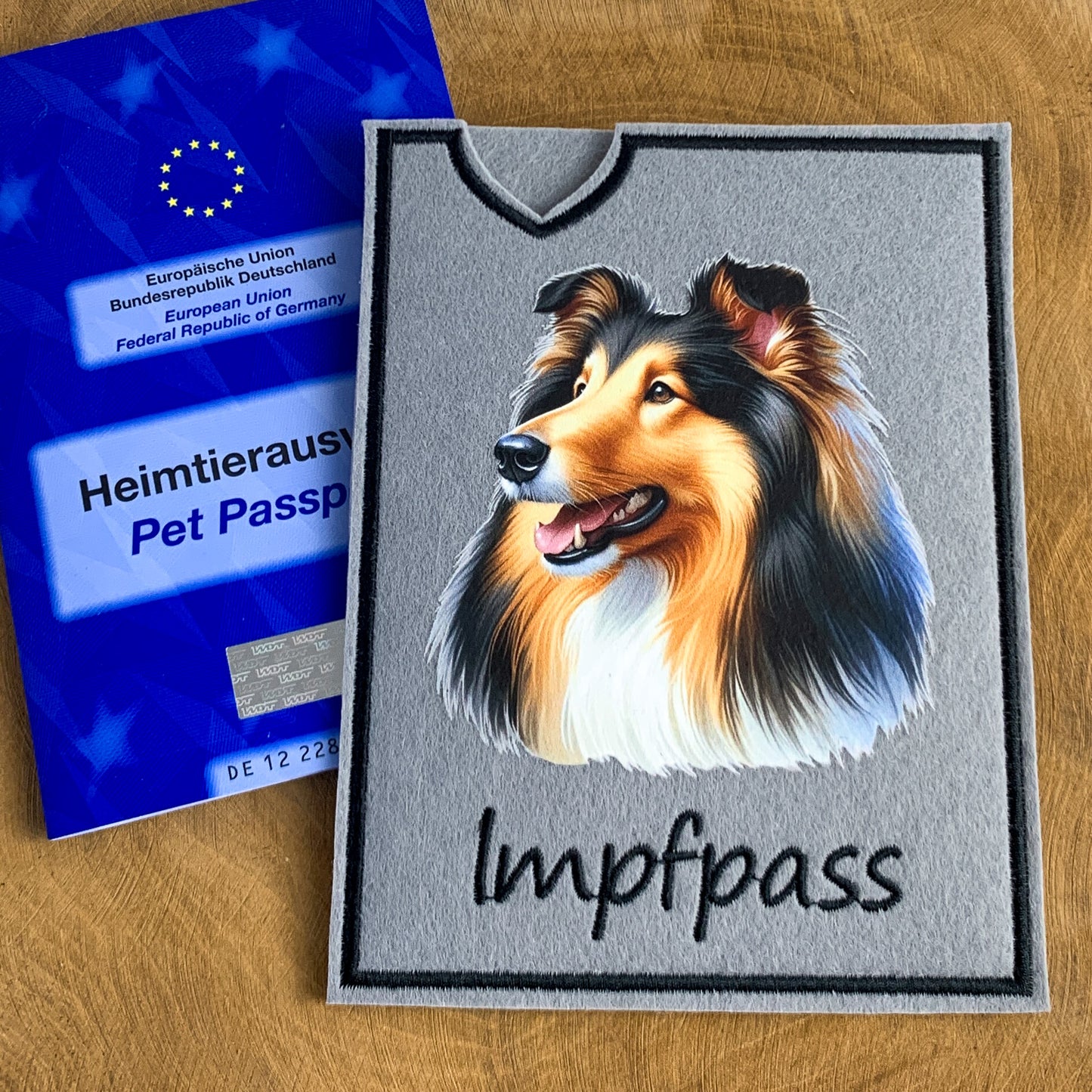 Collie Impfpasshülle - 4 verschiedene Motive, personalisierbar