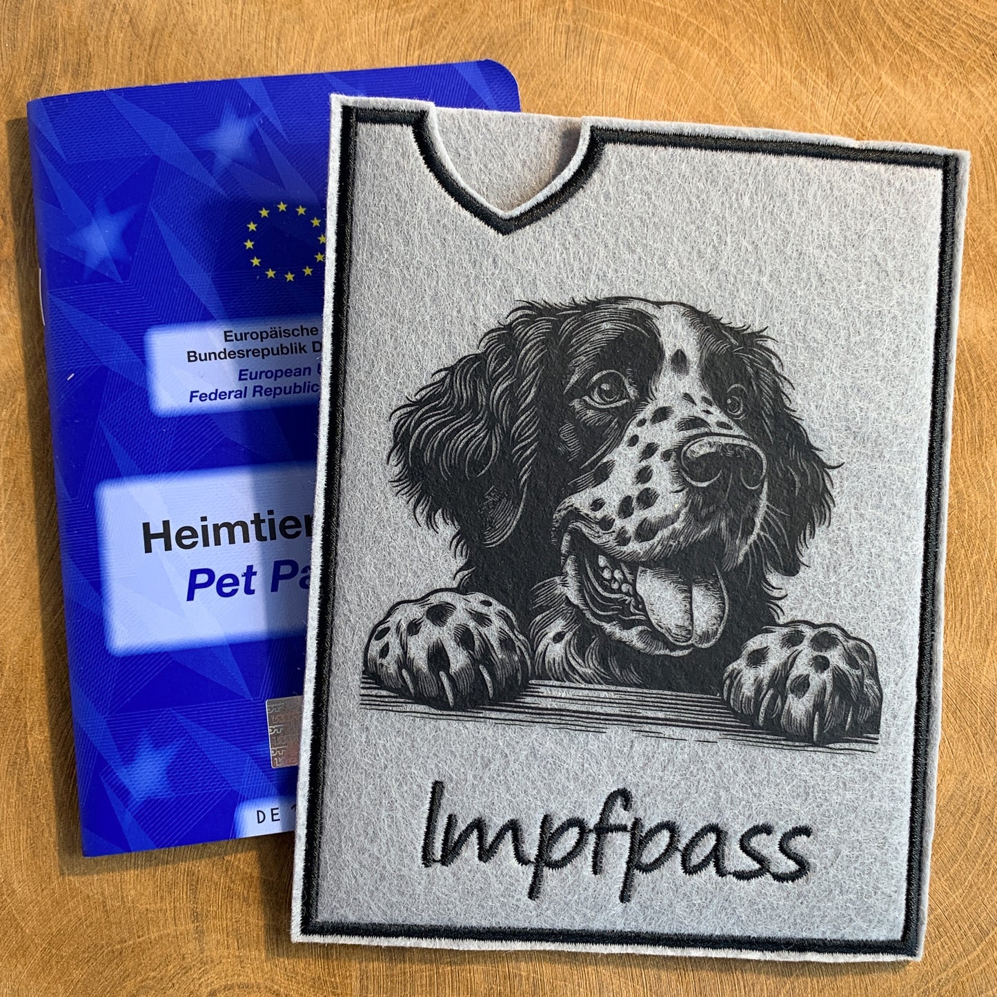 Großer Münsterländer Impfpasshülle (Motiv 1)