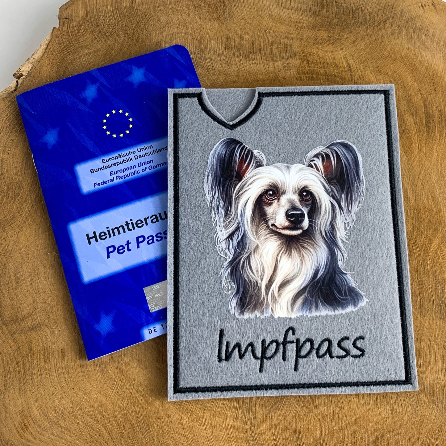 chinesischer Schopfhund Impfpasshülle (Motiv 2)