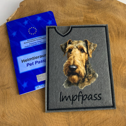 Airedale Terrier Impfpasshülle - 2 verschiedene Motive, personalisierbar
