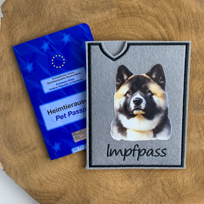 Akita Inu Impfpasshülle - 4 verschiedene Motive, personalisierbar