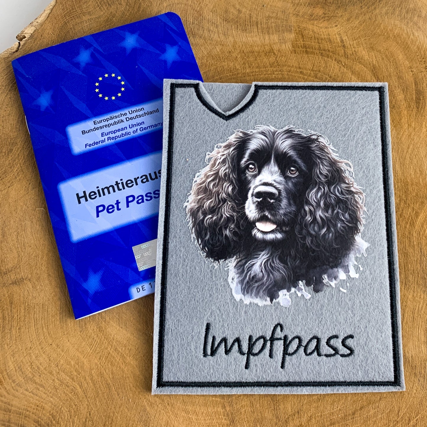American Water Spaniel Impfpasshülle - 3 verschiedene Motive, personalisierbar