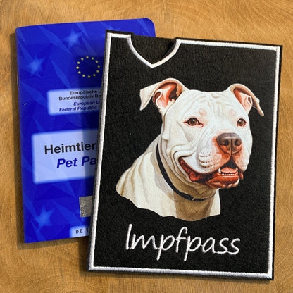Staffordshire Terrier, Amstaff & Pitbull Impfpasshülle - 14 verschiedene Motive, personalisierbar
