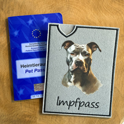Staffordshire Terrier, Amstaff & Pitbull Impfpasshülle - 14 verschiedene Motive, personalisierbar