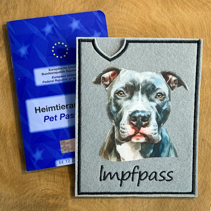 Staffordshire Terrier, Amstaff & Pitbull Impfpasshülle - 14 verschiedene Motive, personalisierbar