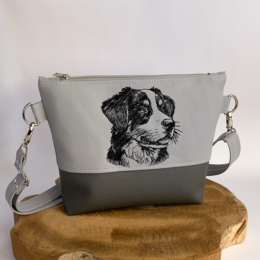 Umhängetasche mit Appenzeller Sennenhund-Motiv, bestickt