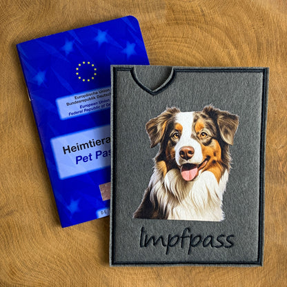 Australian Shepherd Impfpasshülle - mehrere Motive, personalisierbar