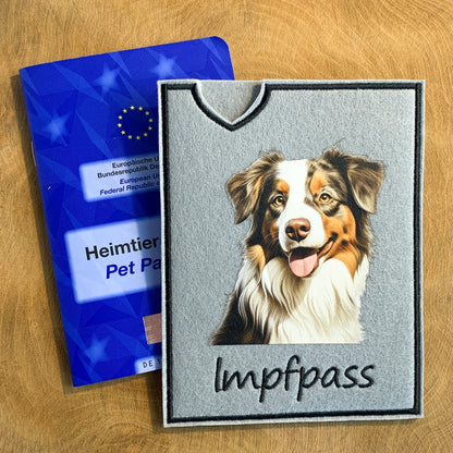 Australian Shepherd Impfpasshülle - mehrere Motive, personalisierbar