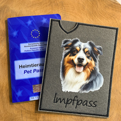 Australian Shepherd Impfpasshülle - mehrere Motive, personalisierbar