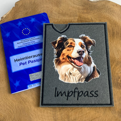 Australian Shepherd Impfpasshülle - mehrere Motive, personalisierbar