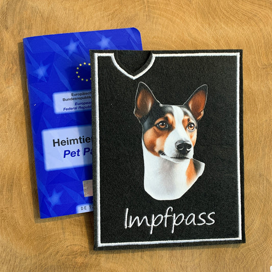 Basenji Impfpasshülle, personalisierbar