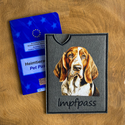 Basset Impfpasshülle - 3 verschiedene Motive, personalisierbar