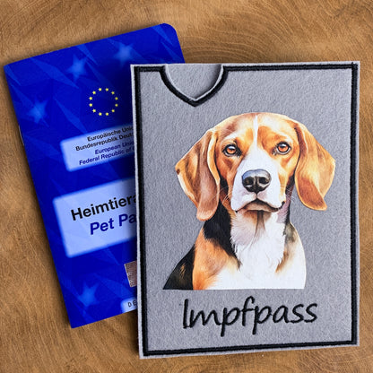 Beagle Impfpasshülle - 2 verschiedene Motive, personalisierbar