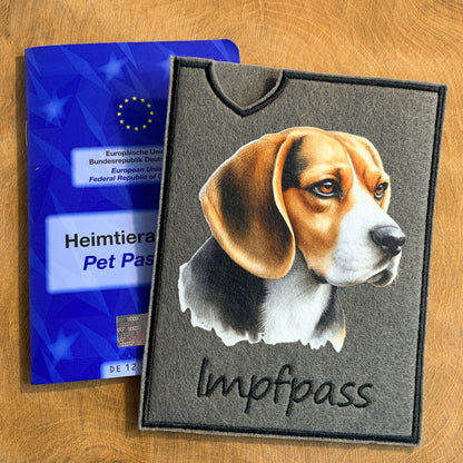 Beagle Impfpasshülle - 2 verschiedene Motive, personalisierbar