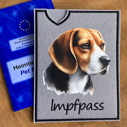 Beagle Impfpasshülle - 2 verschiedene Motive, personalisierbar