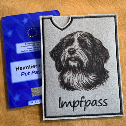 Bearded Collie Impfpasshülle - 3 verschiedene Motive, personalisierbar
