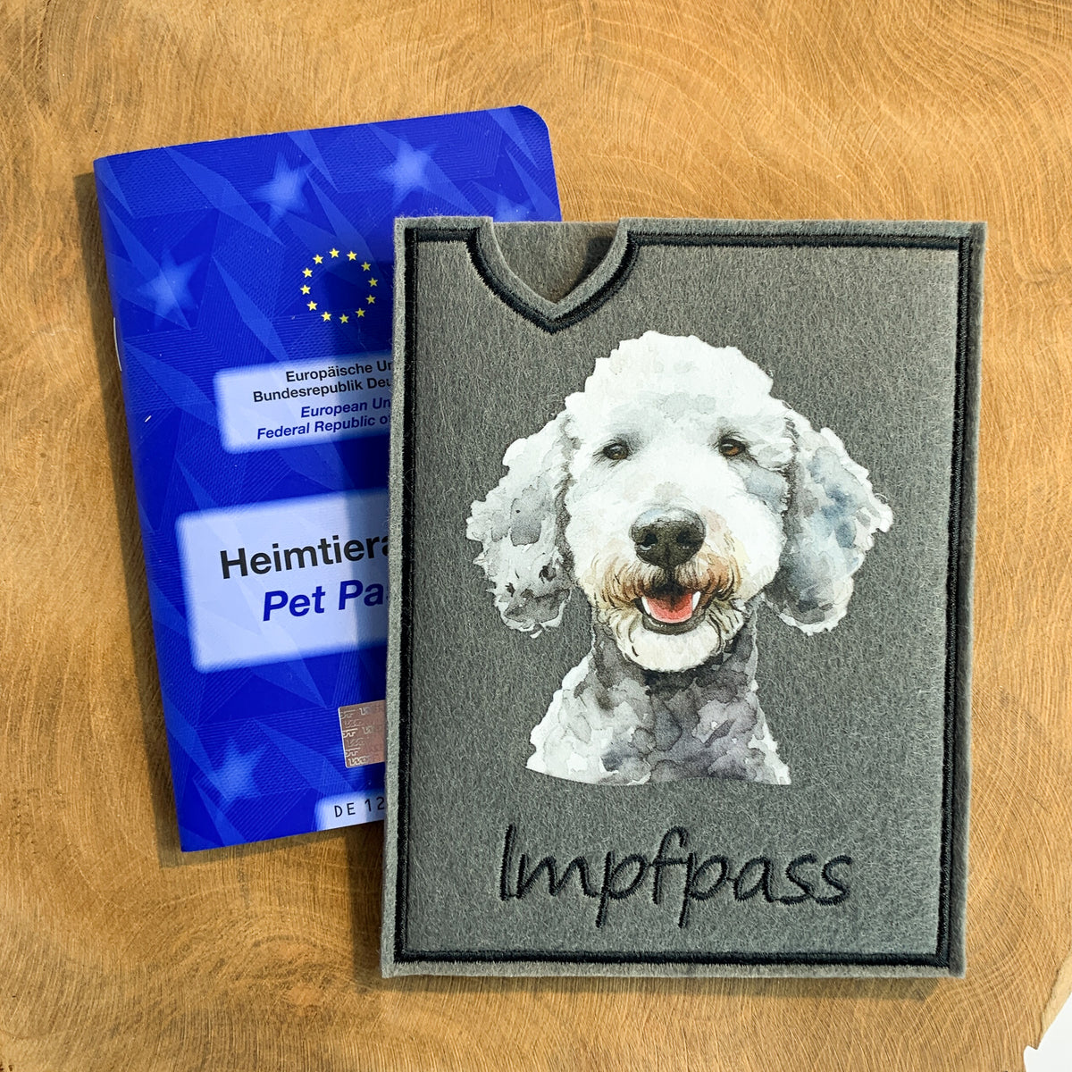 Bedlington Terrier Impfpasshülle, personalisierbar