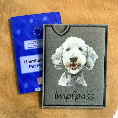Bedlington Terrier Impfpasshülle, personalisierbar