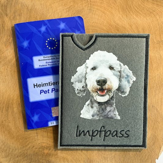 Bedlington Terrier Impfpasshülle, personalisierbar