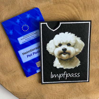 Bichon Frisé Impfpasshülle - 2 verschiedene Motive, personalisierbar