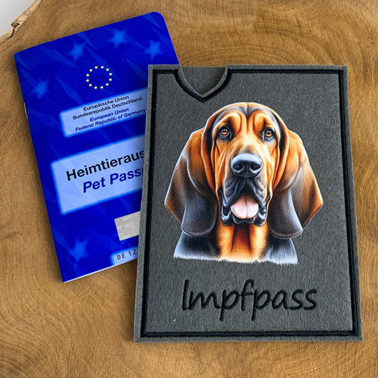 Bloodhound Impfpasshülle, personalisierbar