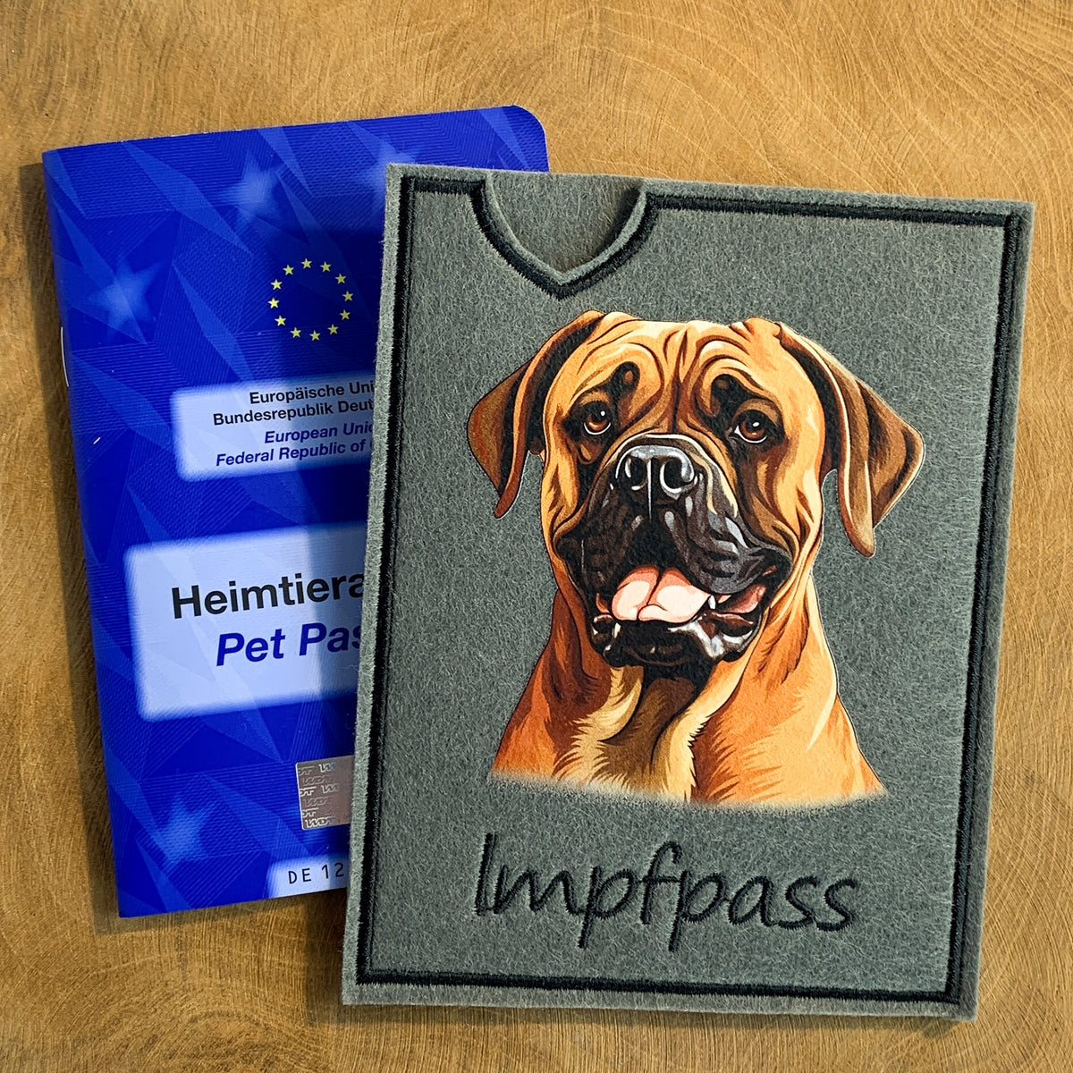 Boerboel Impfpasshülle, personalisierbar