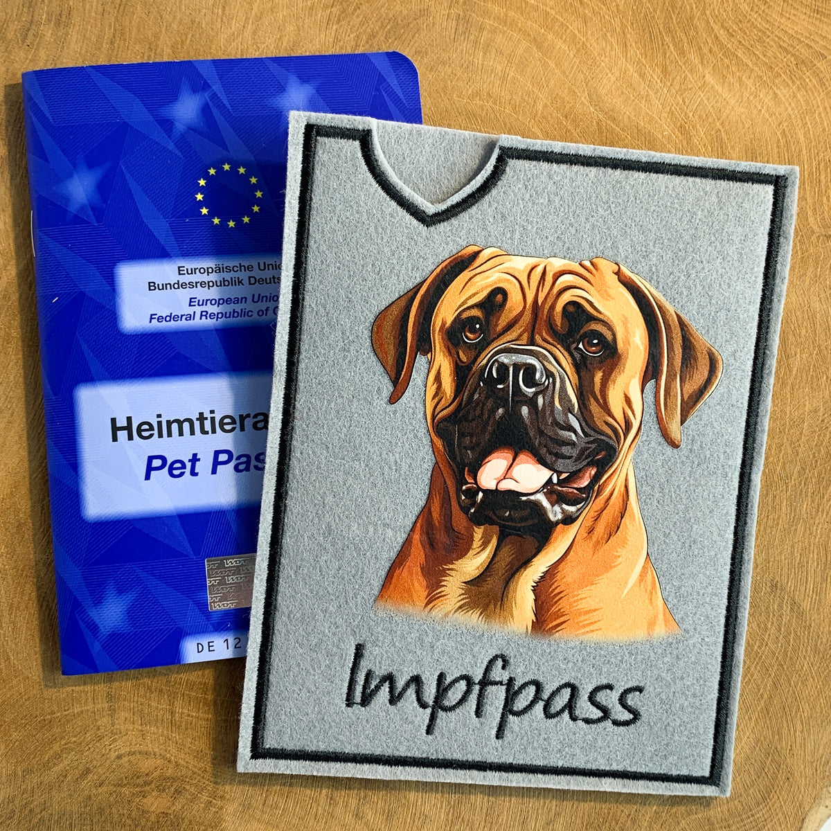 Boerboel Impfpasshülle, personalisierbar