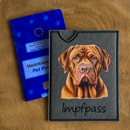 Bordeauxdogge Impfpasshülle, personalisierbar