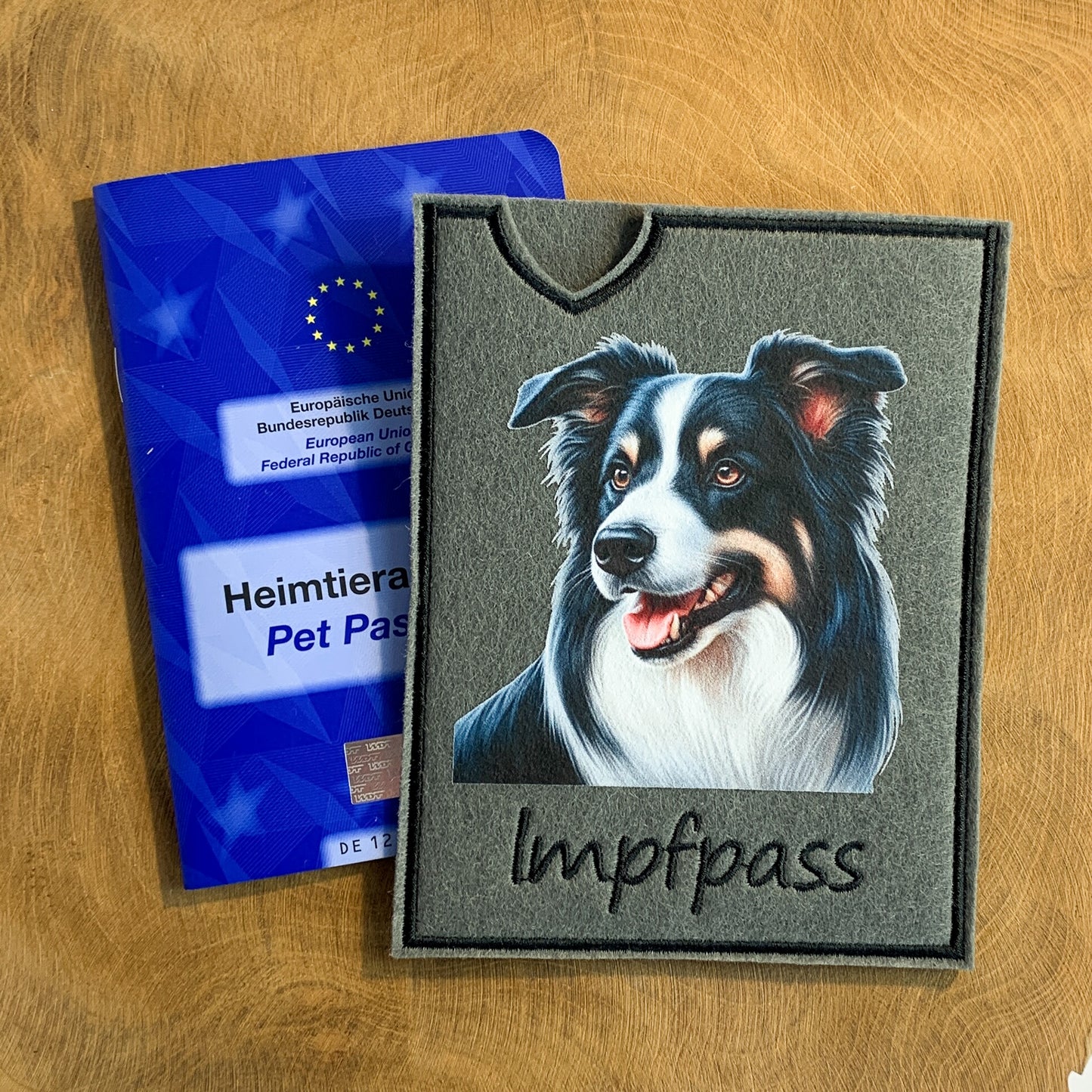 Border Collie Impfpasshülle - mehrere Motive, personalisierbar