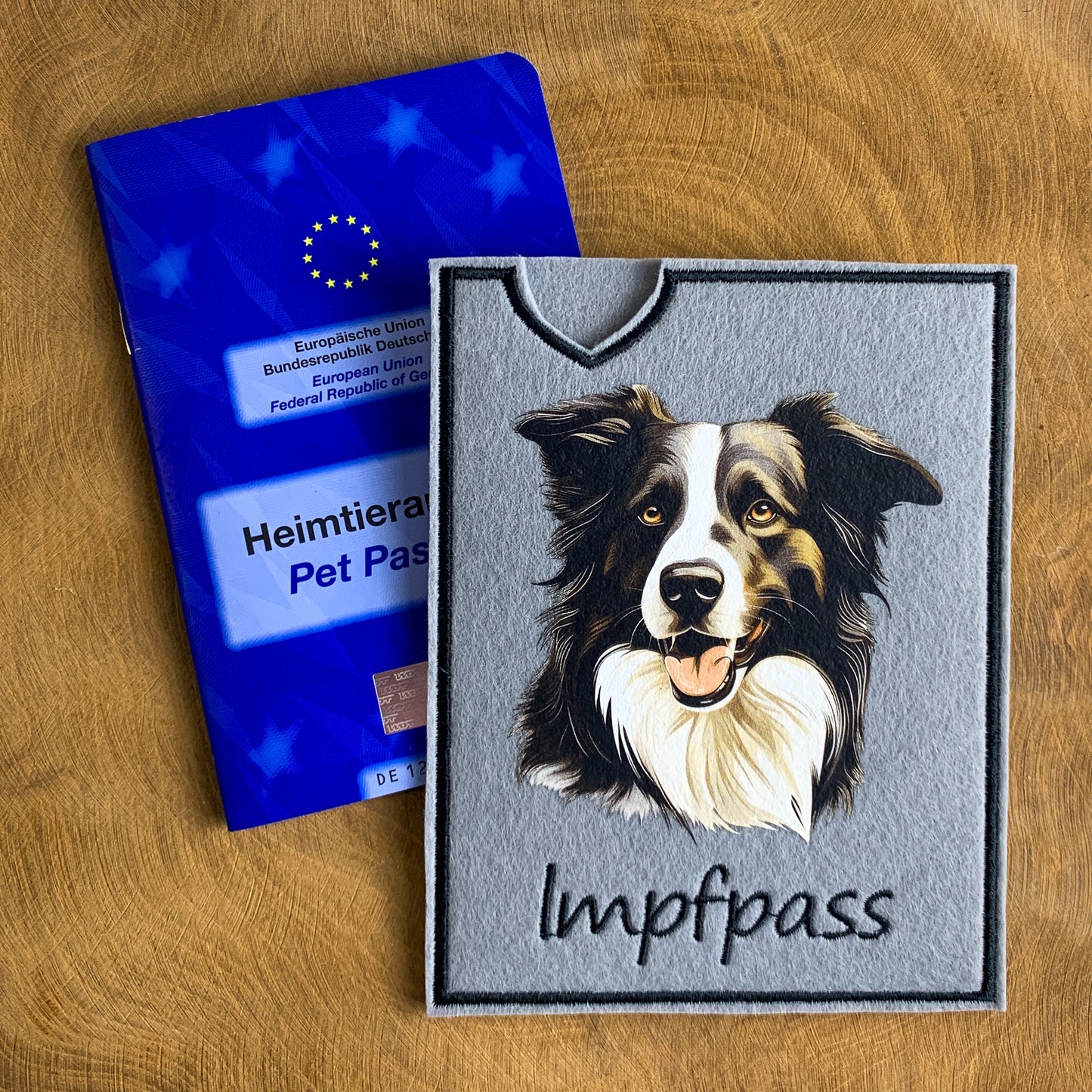 Border Collie Impfpasshülle - mehrere Motive, personalisierbar