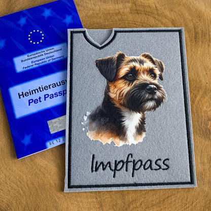 Border Terrier Impfpasshülle - 4 verschiedene Motive, personalisierbar
