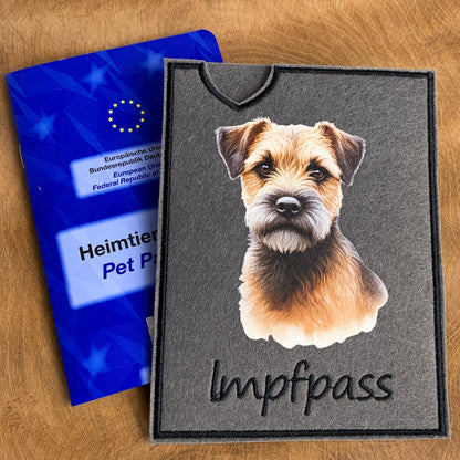 Border Terrier Impfpasshülle - 4 verschiedene Motive, personalisierbar