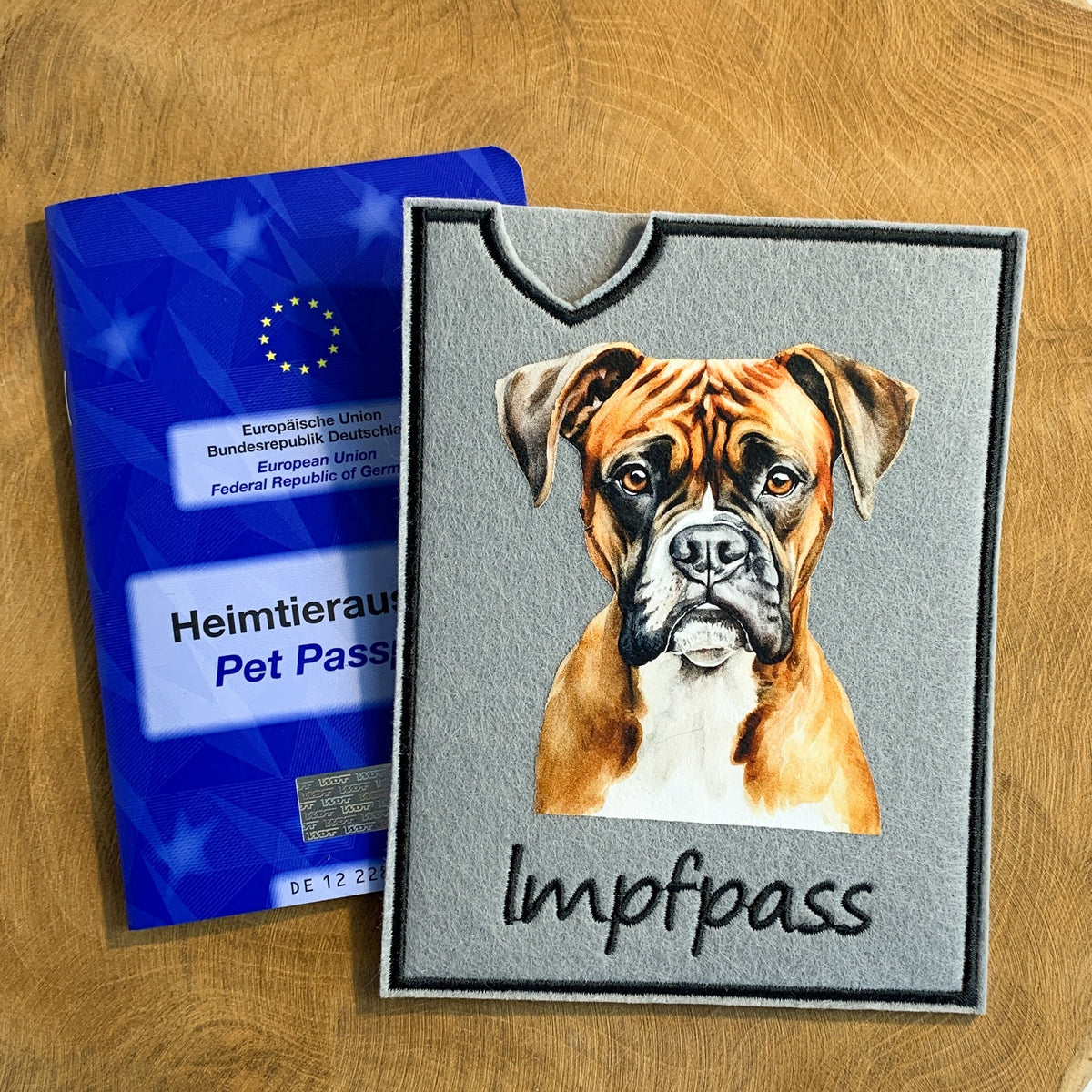 Boxer Impfpasshülle - 2 verschiedene Motive, personalisierbar