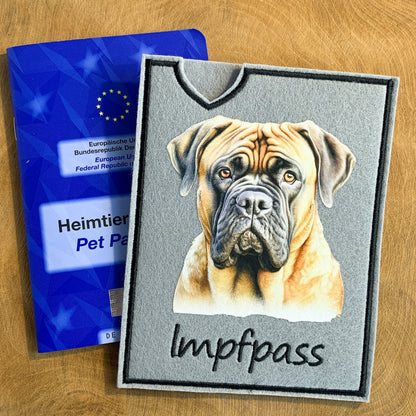 Bullmastiff Impfpasshülle - 2 verschiedene Motive, personalisierbar