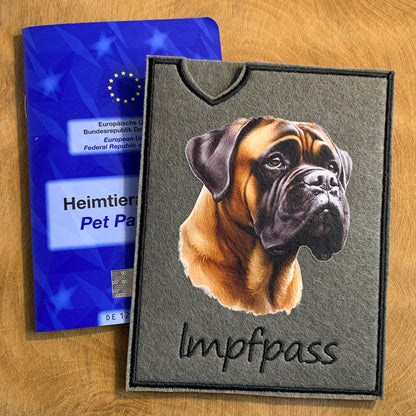 Bullmastiff Impfpasshülle - 2 verschiedene Motive, personalisierbar