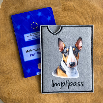 Bullterrier Impfpasshülle - 2 verschiedene Motive, personalisierbar