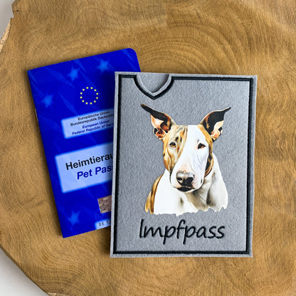 Bullterrier Impfpasshülle - 2 verschiedene Motive, personalisierbar