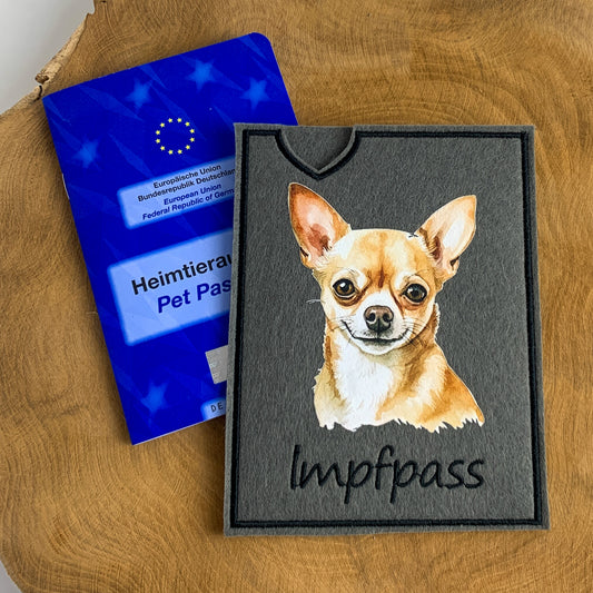 Chihuahua Impfpasshülle - 6 verschiedene Motive, personalisierbar