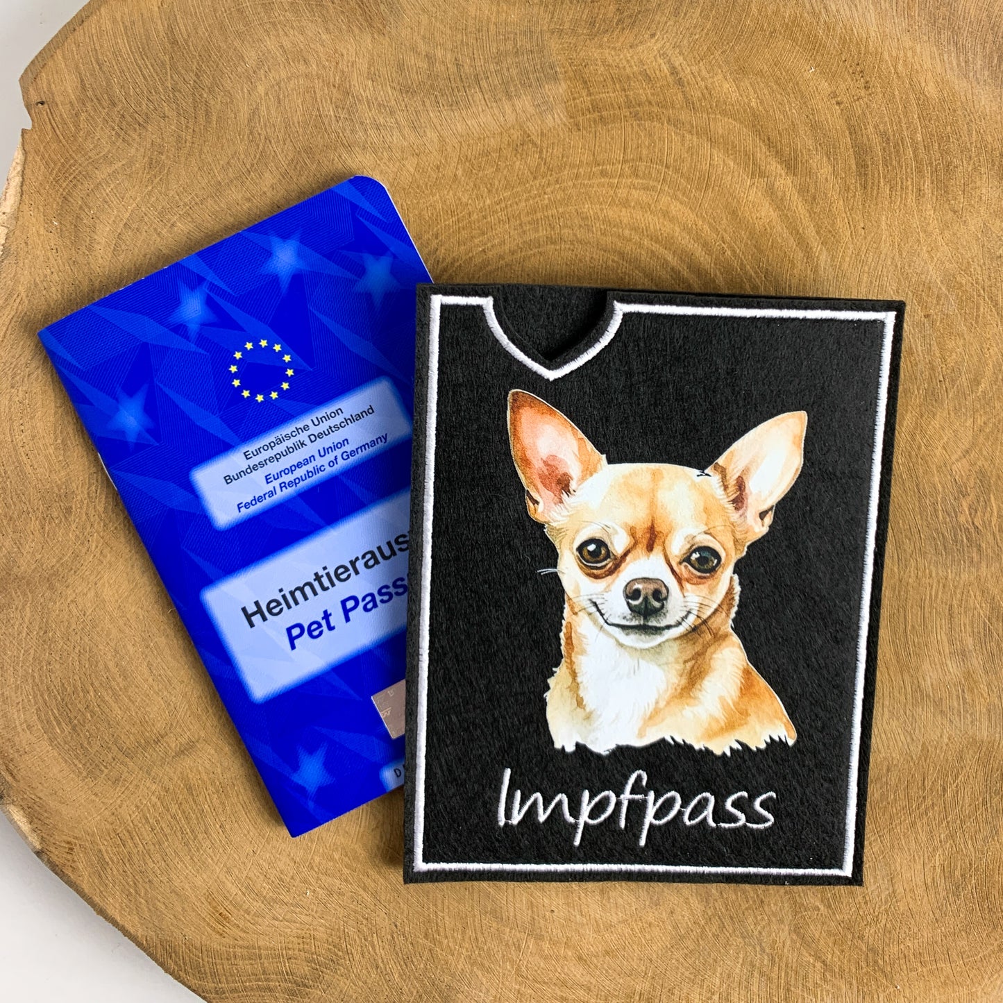 Chihuahua Impfpasshülle - 6 verschiedene Motive, personalisierbar