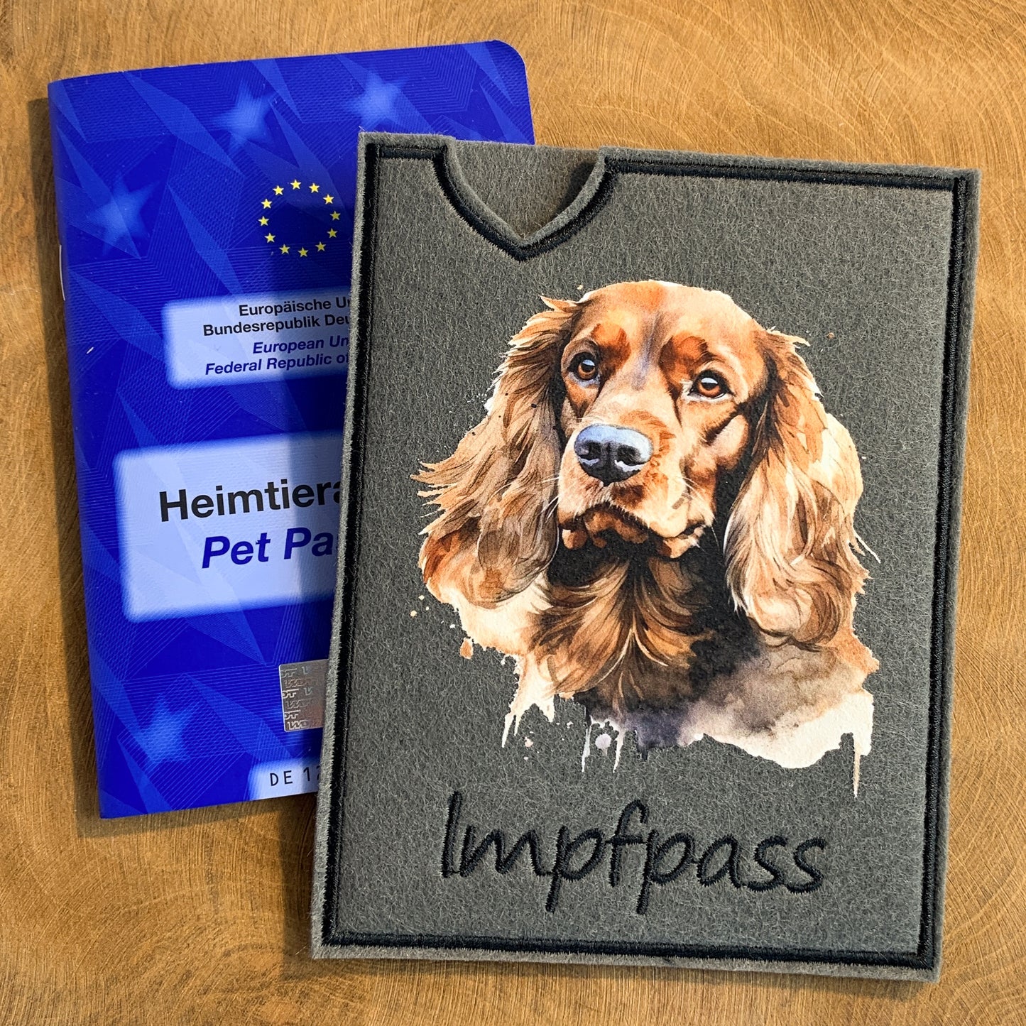 Cocker Spaniel Impfpasshülle - mehrere Motive, personalisierbar
