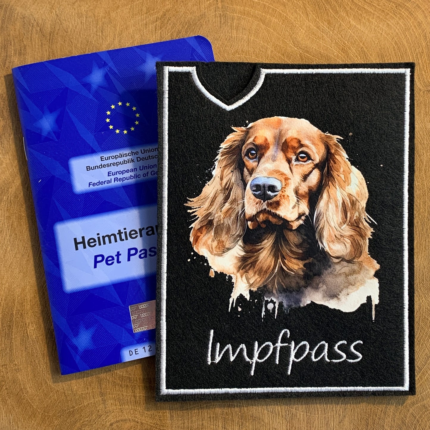Cocker Spaniel Impfpasshülle - mehrere Motive, personalisierbar