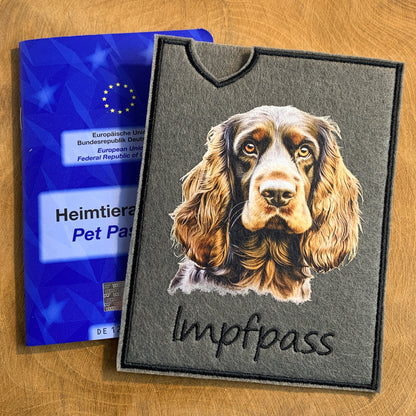 Cocker Spaniel Impfpasshülle - mehrere Motive, personalisierbar