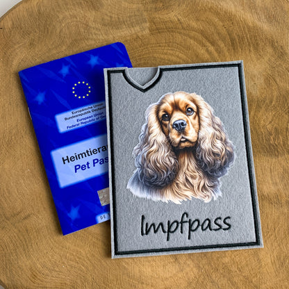 Cocker Spaniel Impfpasshülle - mehrere Motive, personalisierbar