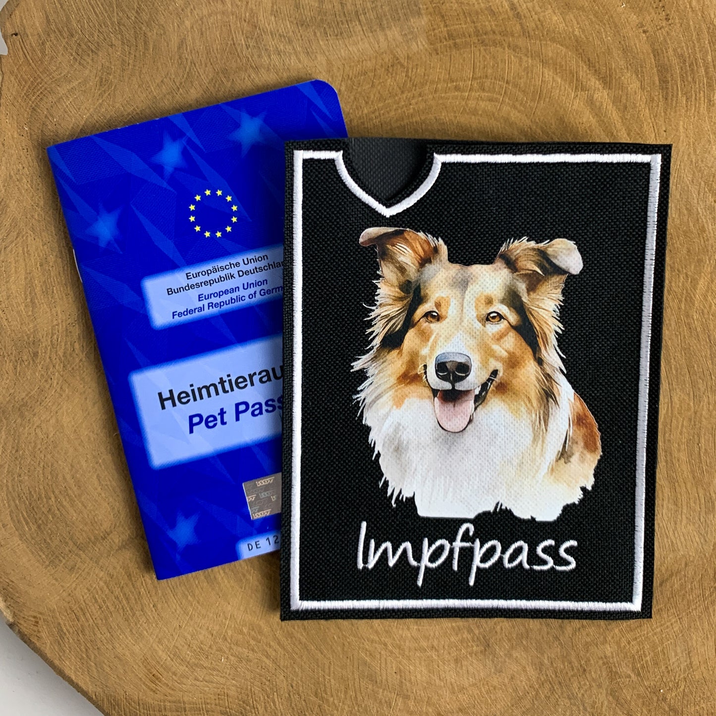 Collie Impfpasshülle - 4 verschiedene Motive, personalisierbar
