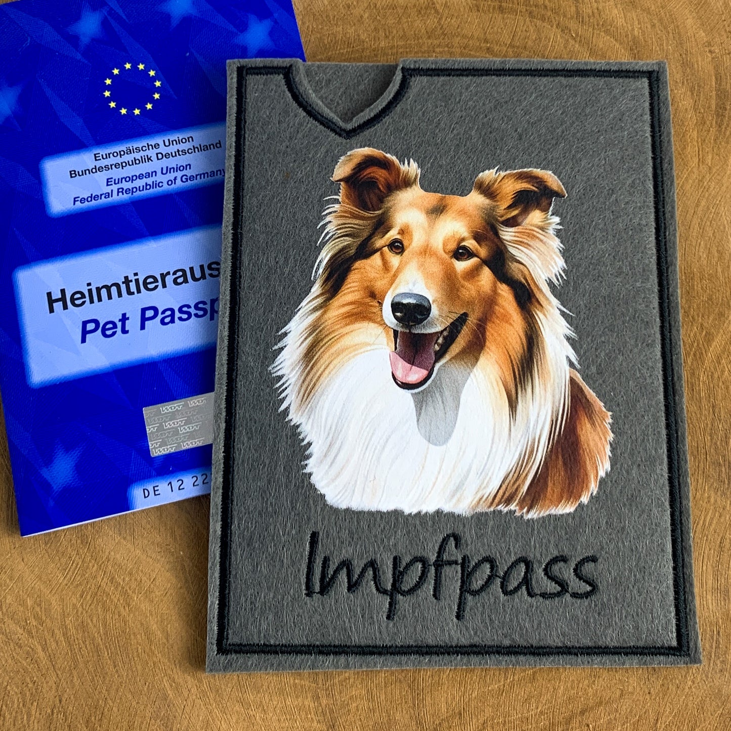 Collie Impfpasshülle - 4 verschiedene Motive, personalisierbar