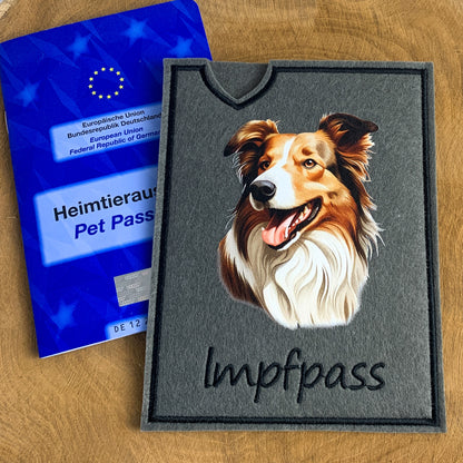 Collie Impfpasshülle - 4 verschiedene Motive, personalisierbar