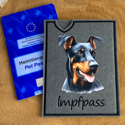 Dobermann Impfpasshülle - 5 verschiedene Motive, personalisierbar