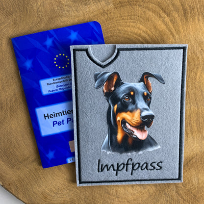Dobermann Impfpasshülle - 5 verschiedene Motive, personalisierbar