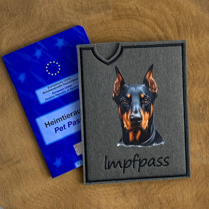 Dobermann Impfpasshülle - 5 verschiedene Motive, personalisierbar